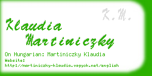 klaudia martiniczky business card